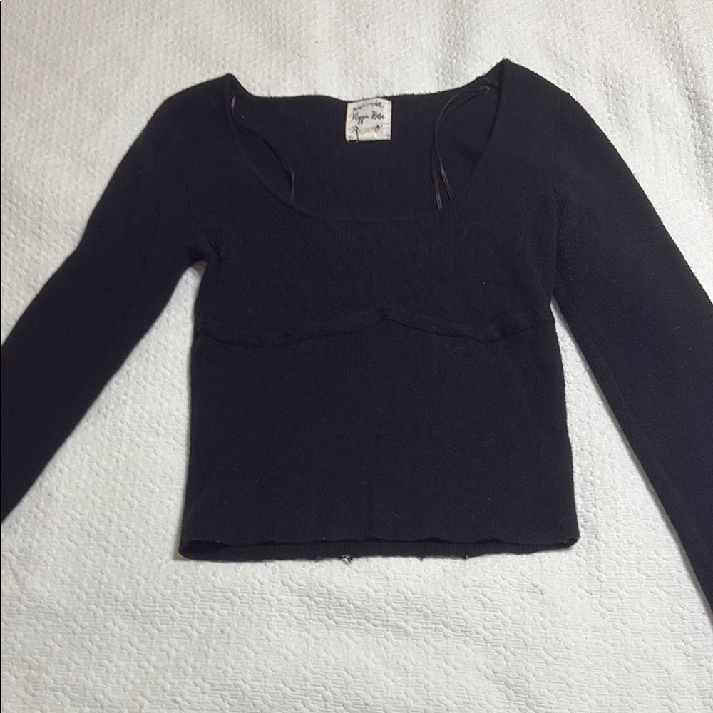 Hippie Rose Black Long Sleeve Tee